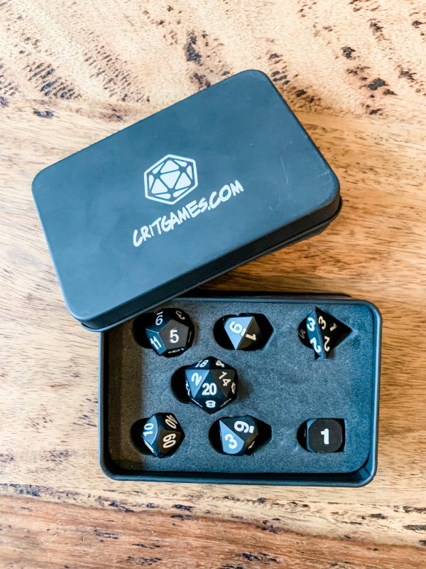 Black Solid Metal Dice RPG Metal Dice