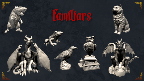 3D Print STL Models Familiars for Dungeons and Dragons
